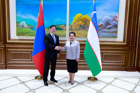 Монгол Улсын Ерөнхийлөгч У.Хүрэлсүх Бүгд Найрамдах Узбекистан Улсын Олий Мажлис-ийн Сенатын даргыг хүлээн авч уулзлаа